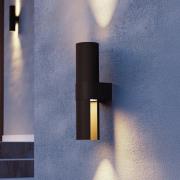 udendørs LED-væglampe Montelauro, sort, højde 32 cm, metal