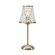 Bordlampe Liora, antik messing/klar, dæmpbar, opladestation