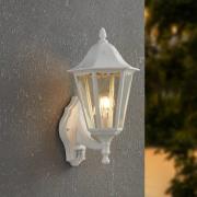 Udendørs væglampe Navedo, hvid, højde 42 cm, metal, sensor