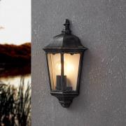 Udendørs væglampe Navedo, sort/sølv, højde 43 cm