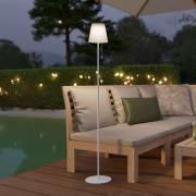 Solar-LED-terrasse lampe Scordiano-L, hvid, højde 120 cm