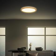 LED-loftlampe Tava Wood, Ø 29 cm, plast, 3.000 K