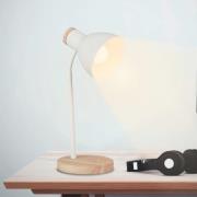 Bordlampe Prep, hvid, metal, træ, E14