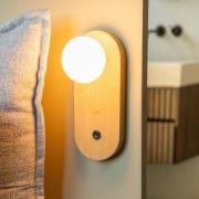 GOOD & MOJO Væglampe Java, natur, glas/bambus, stik