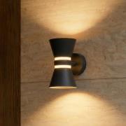 Lucande LED-udendørs væglampe Meravi, antracit, 2 lyskilder, IP44