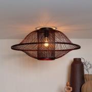 GOOD & MOJO Loftlampe Maui, rød, Ø 70 cm, bambus, E27