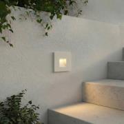 Lindby LED-vægindbygningslampe Alune, hvid, kantet, 8x8 cm, IP65