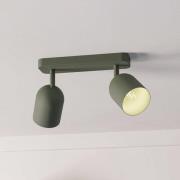 Loftspot Tilston, mørkegrøn, længde 28 cm, 2 lyskilder, stål