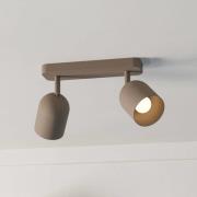 Loftspot Tilston, beige, længde 28 cm, 2 lyskilder, stål