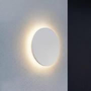 Lindby udendørs LED-væglampe Selinel, hvid, Ø 23 cm, husnummer