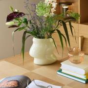 Vase Lote, sandfarvet, højde 20 cm, glas