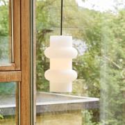 Hængelampe Pilule Double, mat hvid, Ø 15 cm, glas