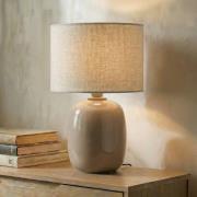 Bordlampe Melody, sand, tekstil, højde 48 cm, E27