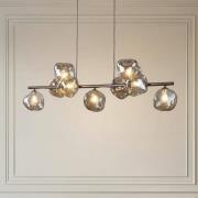 Lave-hængelampe, brun, 9 lyskilder, glas, længde 116 cm, G9