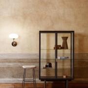 Gubi væglampe Stemlite, sort-krom, bredde 32 cm stik