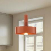 Hængelampe Vitrum round, rød, cylindrisk, Ø 27 cm