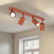 Loftspot Zoom, 4 lyskilder, rød, stål, GU10