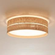 Loftlampe Calma, beige, raffia, Ø 60 cm, E27