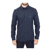 Ermanno Scervino Blue Cotton Casual Longærmet Shirt Top Top