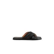 Sort Nappa Sandal Sliders