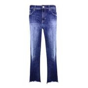 Højtaljede Frayed Crop Jeans