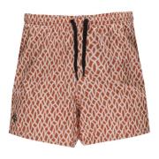 Rustfarvede Geometriske Badeshorts