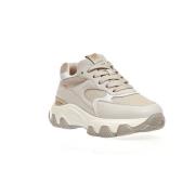 Beige Læder og Stof Hyperactive Sneakers - 35