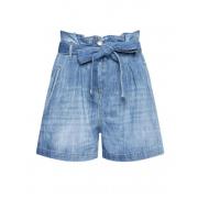 Højtaljede Denim Shorts med Bånd