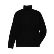 Kabelstrikket Turtleneck sweater