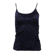 Marineblå Velvet Camisole Top