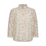 Flora LS Bluse - Pink Blomster