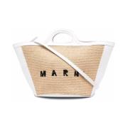 To-farvet Logo Print Tote Taske