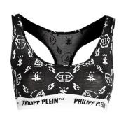 Stilfuldt Bralette Sæt med Logo Print