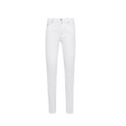 Hvide Slim Fit Fem Lomme Jeans