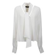 -BOW PLEATED BLOUSE