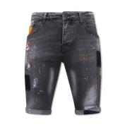 Slim Fit Marineblå Shorts Herre - 1034-SH