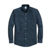 Mørkegrøn Regular Fit Non-Iron Stretch Bomuldsskjorte med Button-Down ...