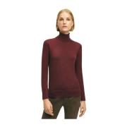 Mørkerød Merino-uld Turtleneck Sweater