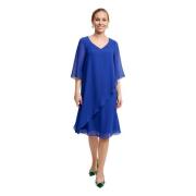 Flared Cobolt Blue Midi Kjole