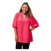 Elegant Pink V-Hals Bluse