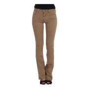 Beige Straight Leg Jeans, Nye med Tags