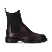 Burgundy Chelsea Boots med Sort Elastik