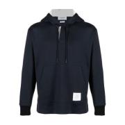 Blå Langærmet Rugby Hoodie