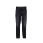 Sorte skinny jeans med broderede detaljer