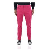 Fuchsia Bomuld Herre Chinos med Knapper