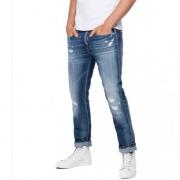 Herre Slim Fit Vaskede Stribede Jeans