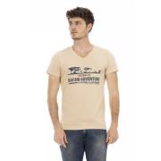 Action Beige V-Hals T-Shirt