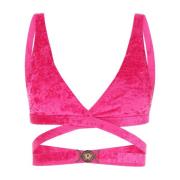 Top bikini i forlænget Fuchsia fløjl