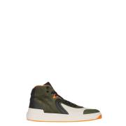 Khaki &amp; Hvide High-Top Sneakers