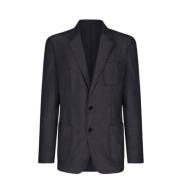 Stilfuld Blå Patch-Lommer Blazer